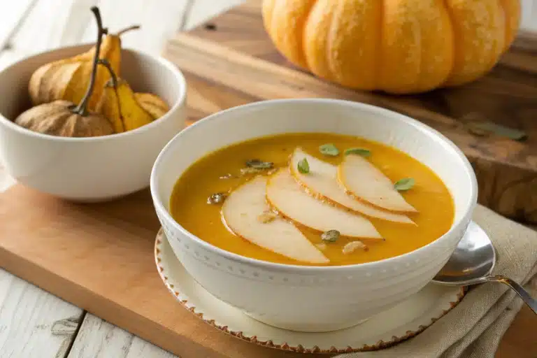 pumpkin pear soup featured image