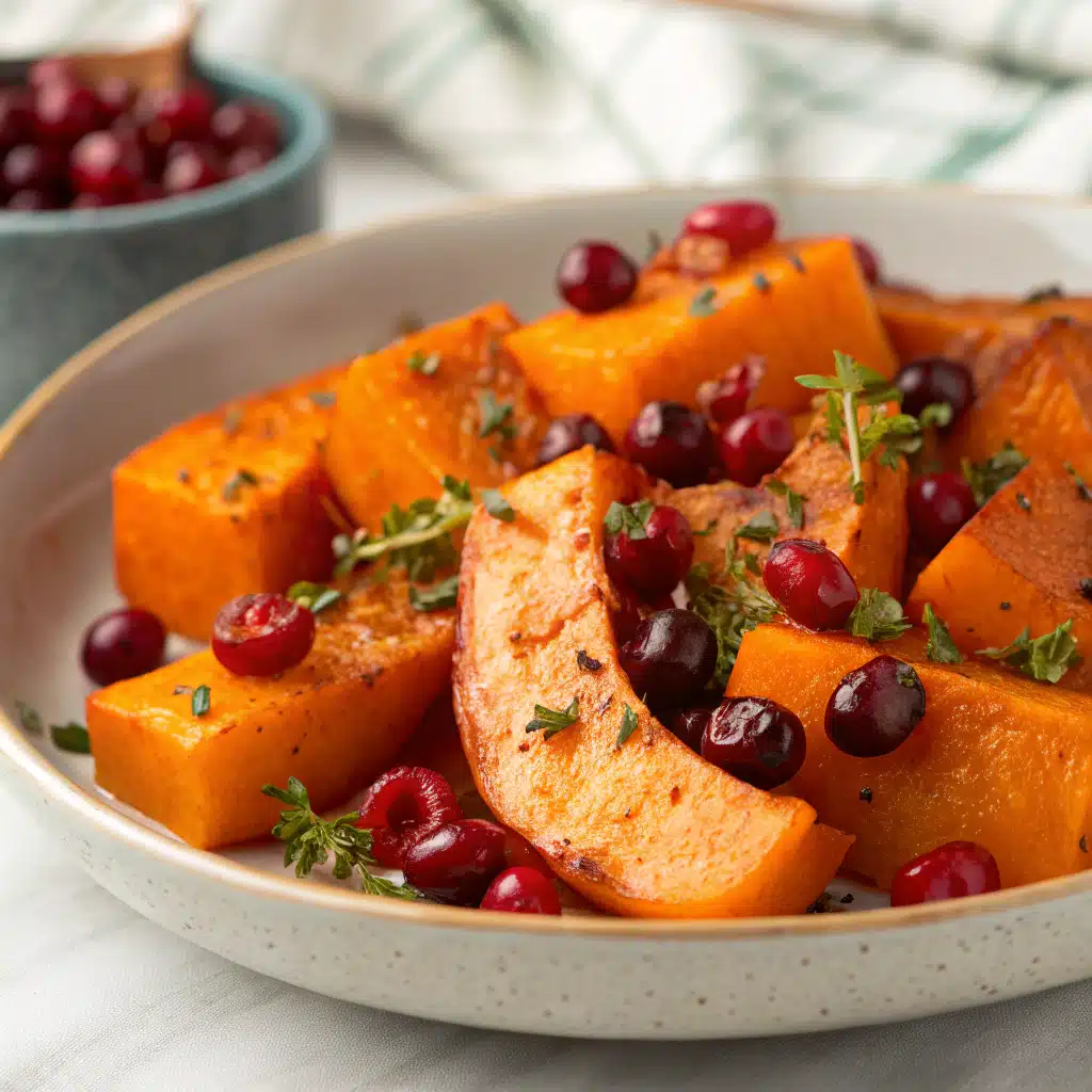 roasted butternut squash with cranberries Serving