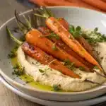 roasted carrots with hummus Serving
