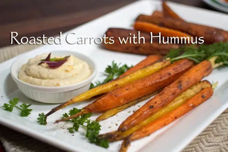 roasted carrots with hummus featured image