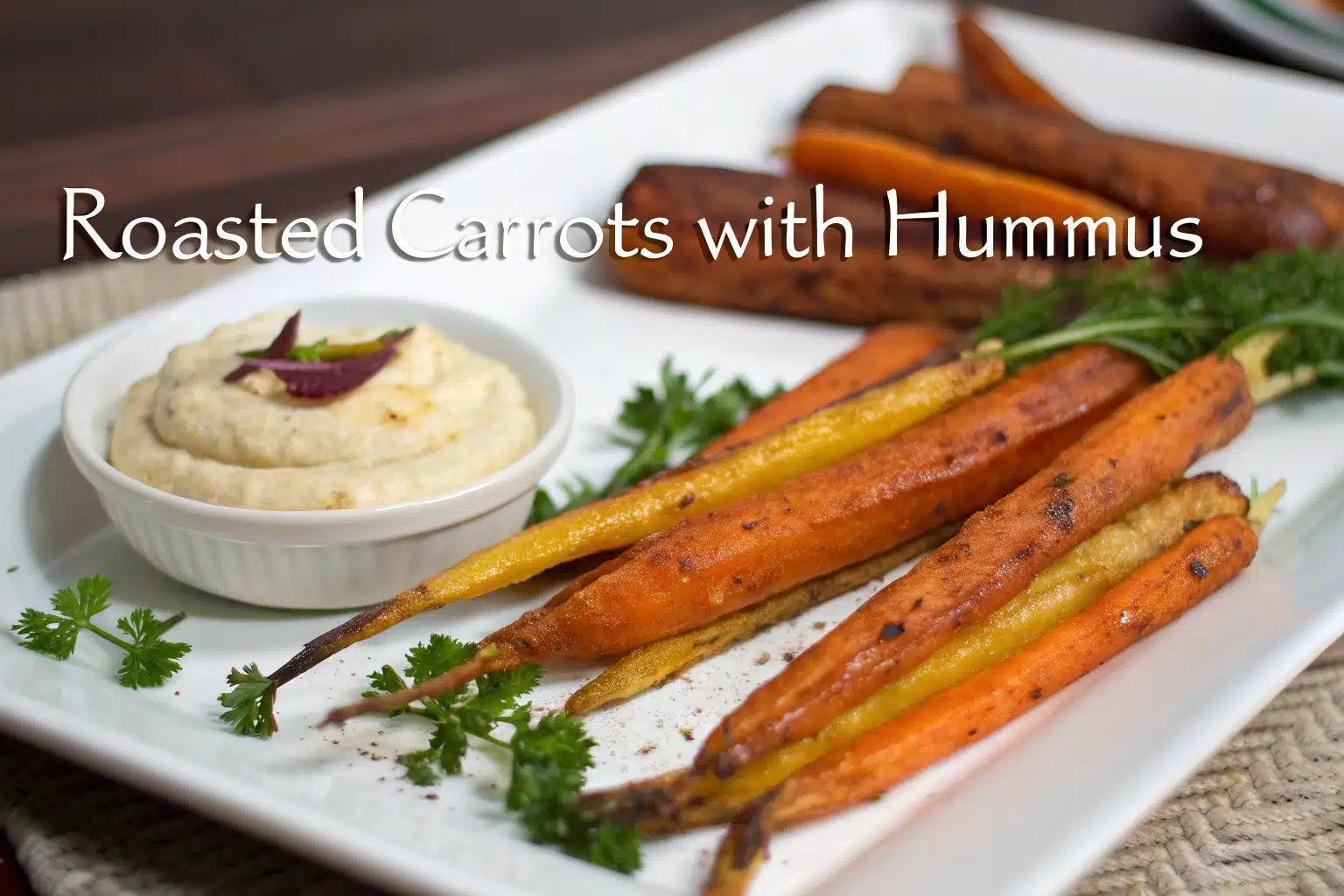 roasted carrots with hummus featured image