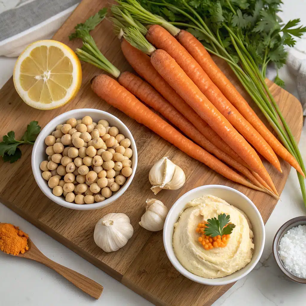roasted carrots with hummus ingredients