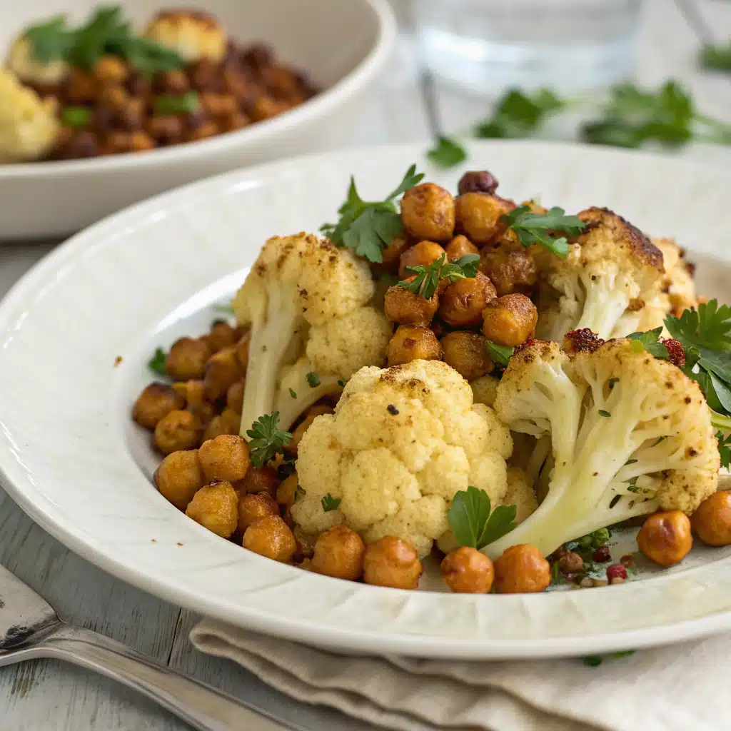 roasted cauliflower chickpeas Serving