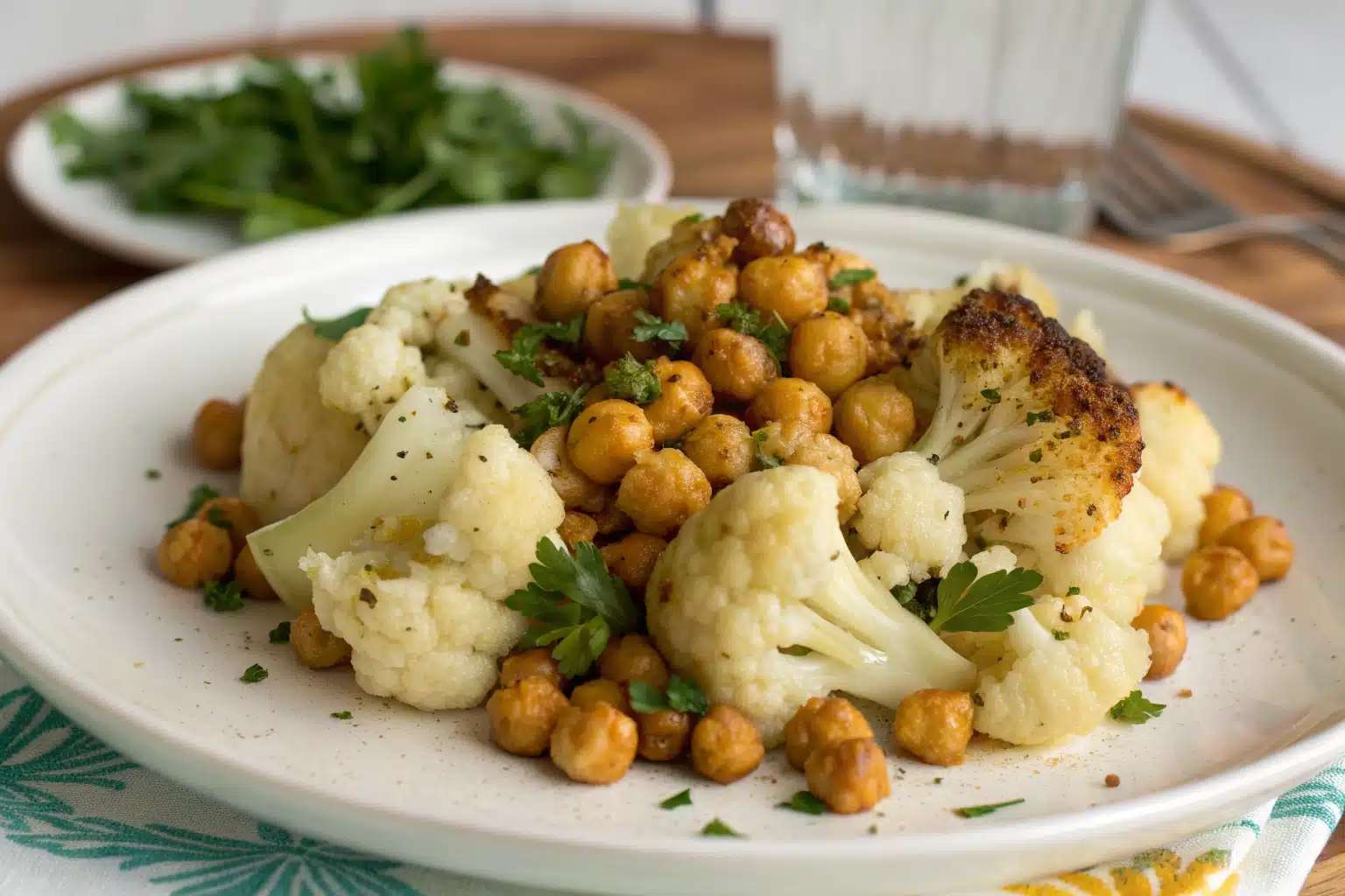 roasted cauliflower chickpeas featured image