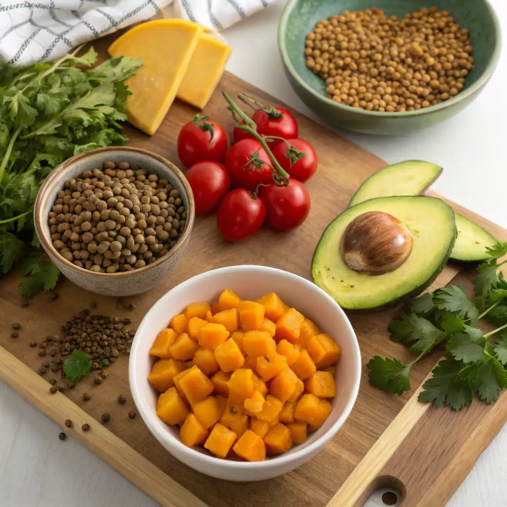 roasted squash lentil bowl ingredients