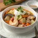 seafood chowder Serving