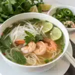 shrimp rice noodle soup Serving