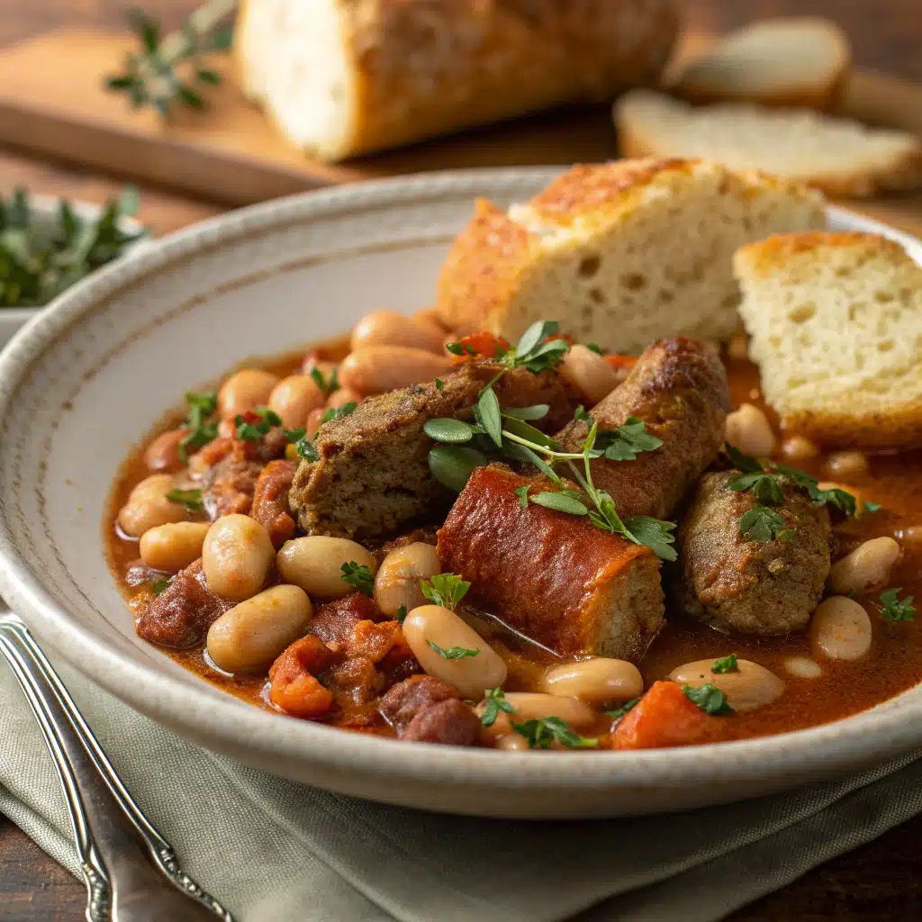 slow cooker beef cassoulet Serving