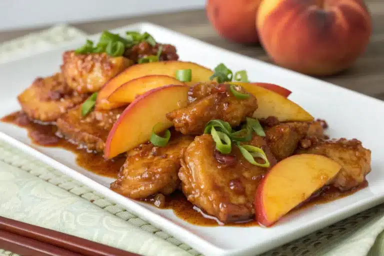 spicy peach chicken featured image