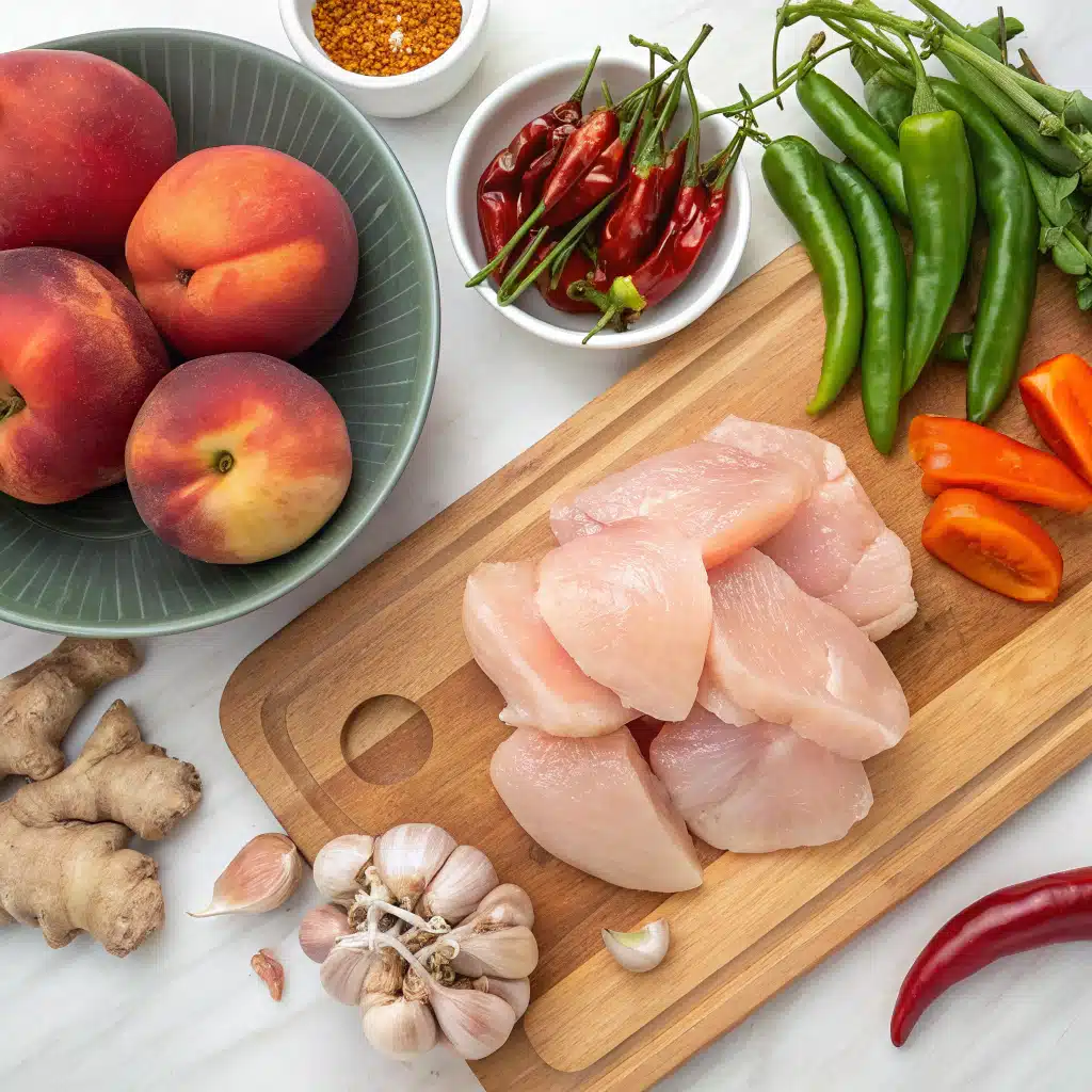 spicy peach chicken ingredients