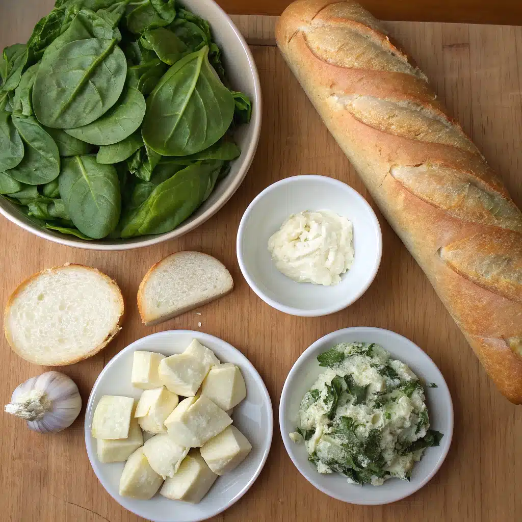 spinach artichoke stuffed baguette ingredients