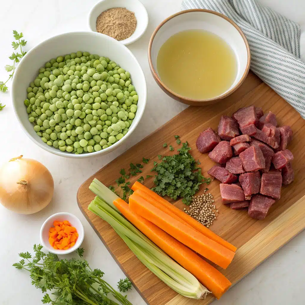 split pea soup with beef ingredients