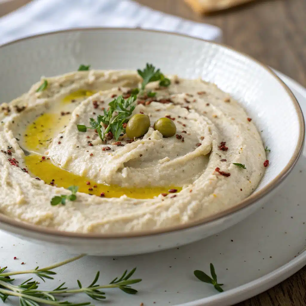 white bean spread Serving
