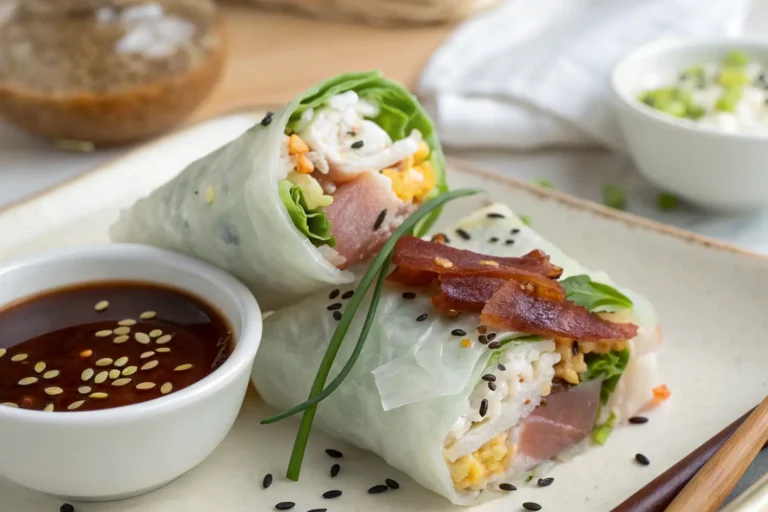 bacon egg rice paper wrap