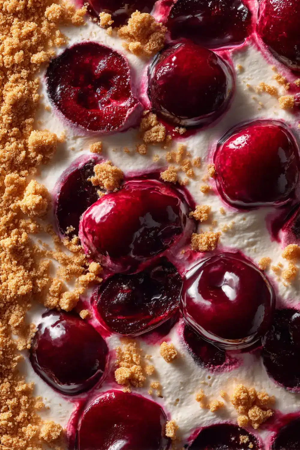 Cherry Cheesecake Lush Dessert with fresh cherries on top