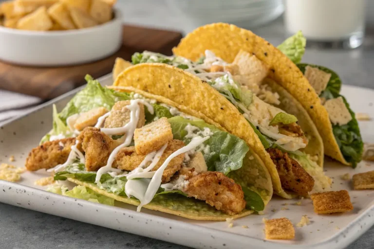 chicken caesar smash tacos
