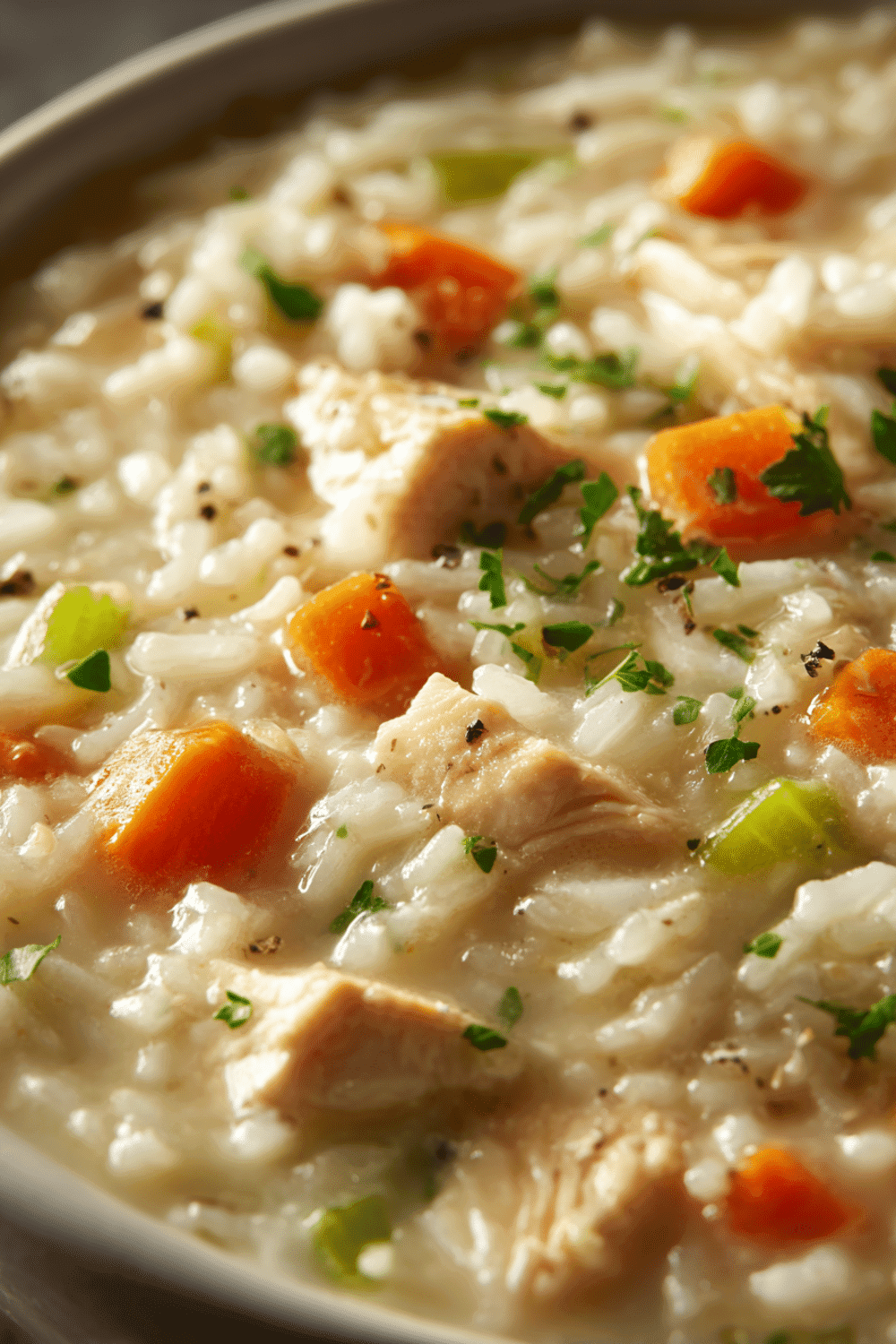 creamy chicken rice soup