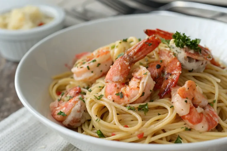 creamy lobster shrimp spaghetti