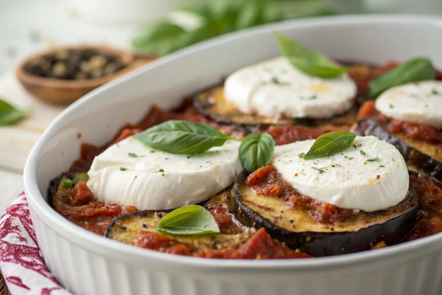 eggplant parmigiana with burrata