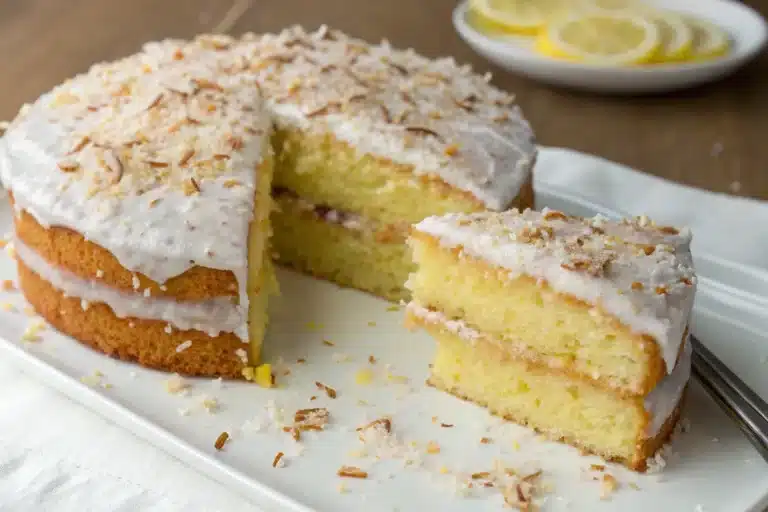 lemon cake coconut frosting