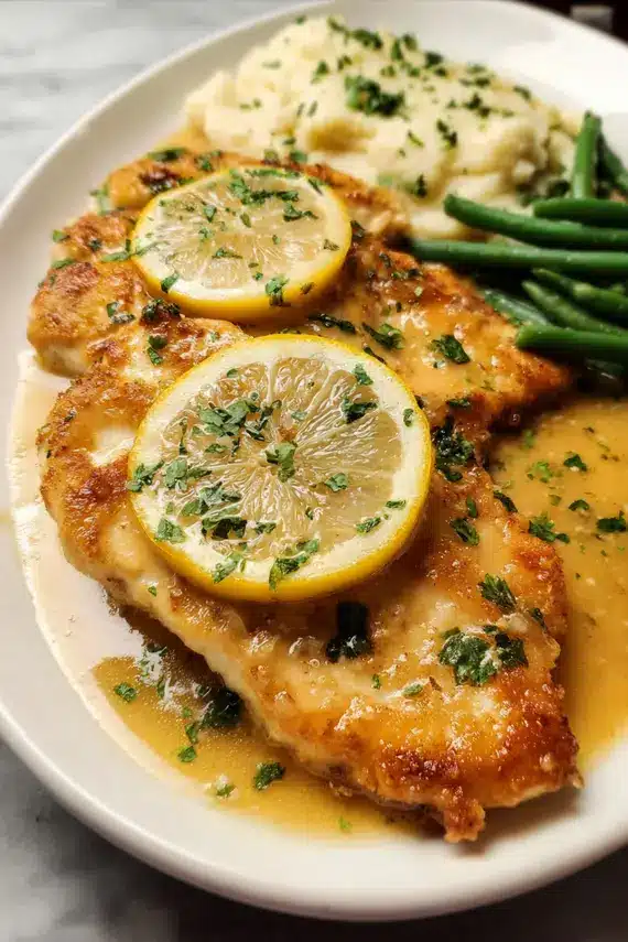 Parmesan crusted chicken francese close-up