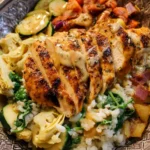 spinach artichoke rice bowls