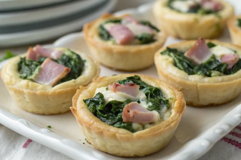 spinach ham puff pastry bites