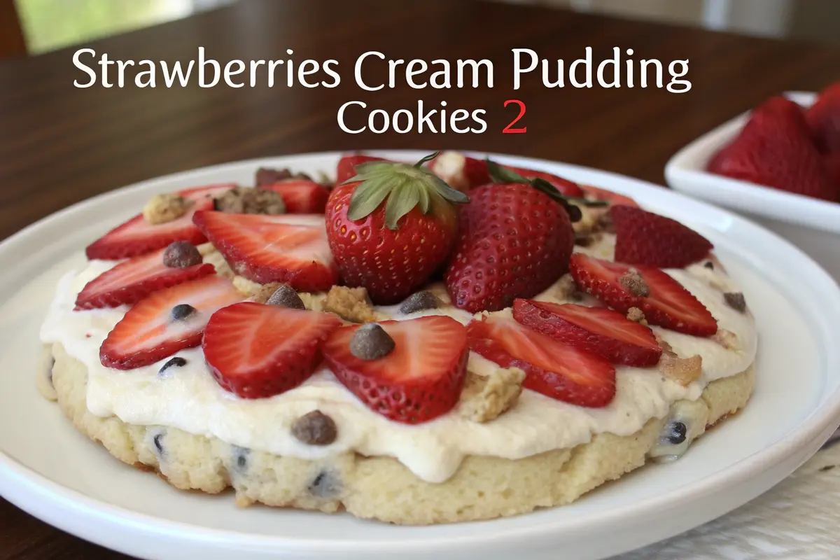 strawberries cream pudding cookies 2
