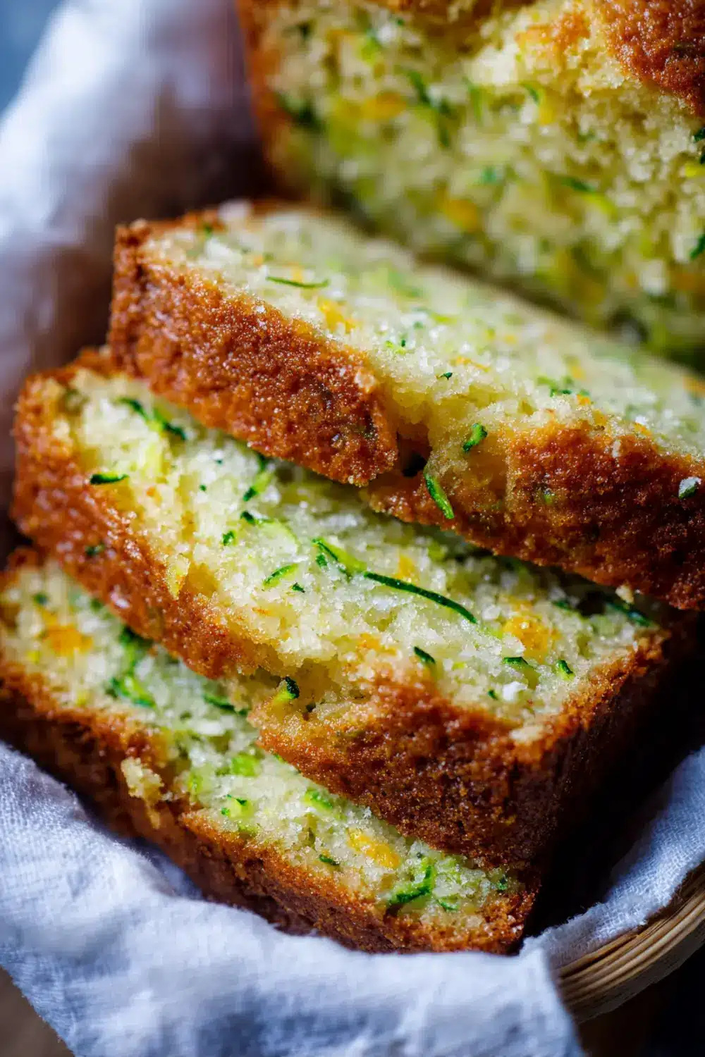 Freshly baked lemon zucchini bread with lemon glaze