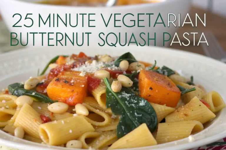 25 minute vegetarian butternut squash pasta
