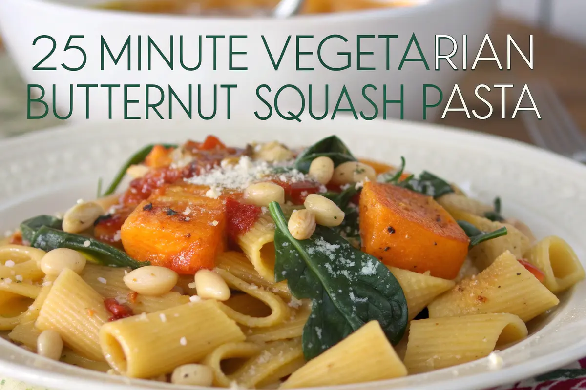 25 minute vegetarian butternut squash pasta