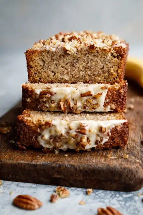 Freshly baked hummingbird cake banana bread showing moist texture and golden crust