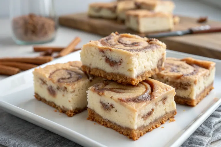 blender cinnamon roll cheesecake bars