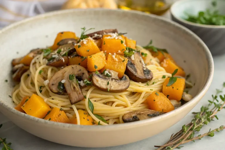 Butternut Squash Pasta with Mushrooms