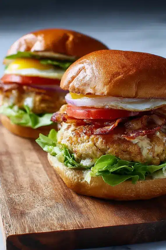 Homemade chipotle mayo in a small bowl with burger ingredients