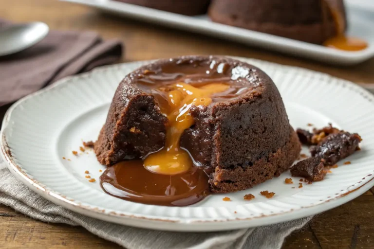 chocolate caramel molten lava cake