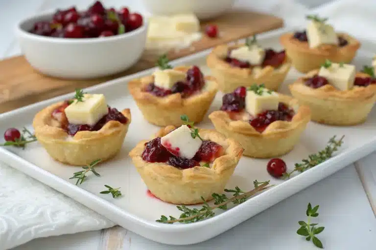 Cranberry Brie Puff Pastry Bites
