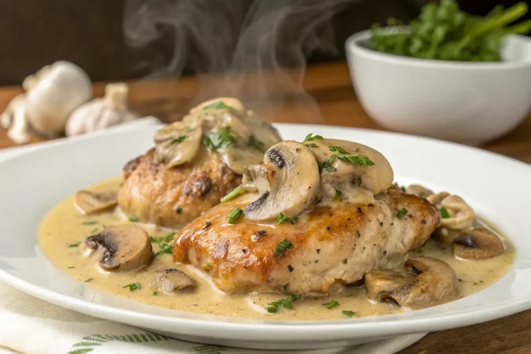 Creamy Garlic Mushroom Chicken Thighs