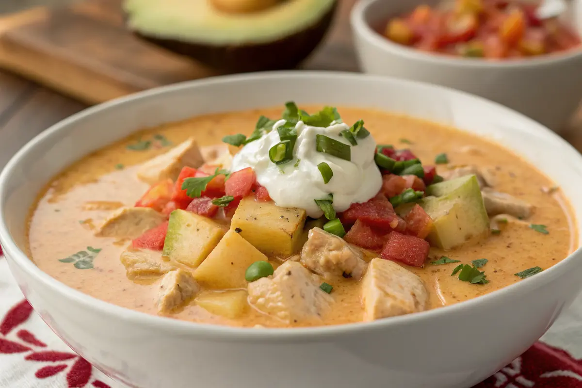Creamy Salsa Chicken Potato Soup