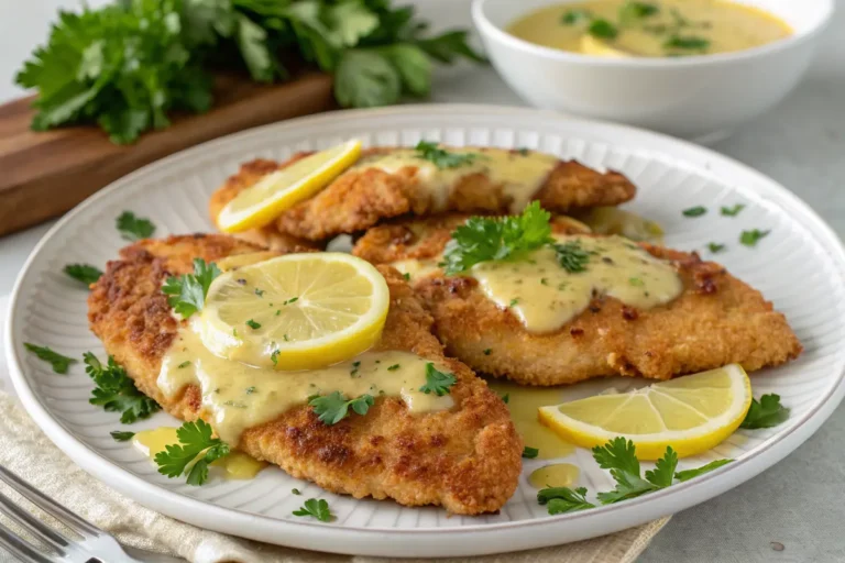 Crispy Chicken Cutlets with Lemon Butter