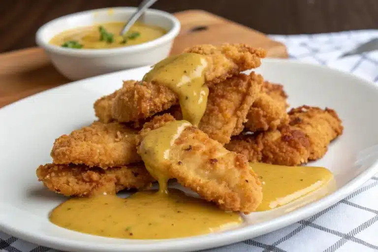 Crispy Chicken Tenders with Honey Mustard