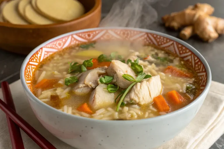 Ginger Chicken Rice Soup