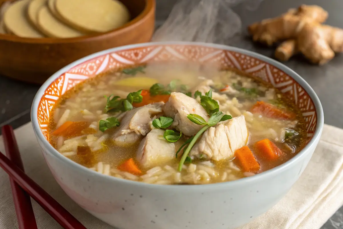 Ginger Chicken Rice Soup