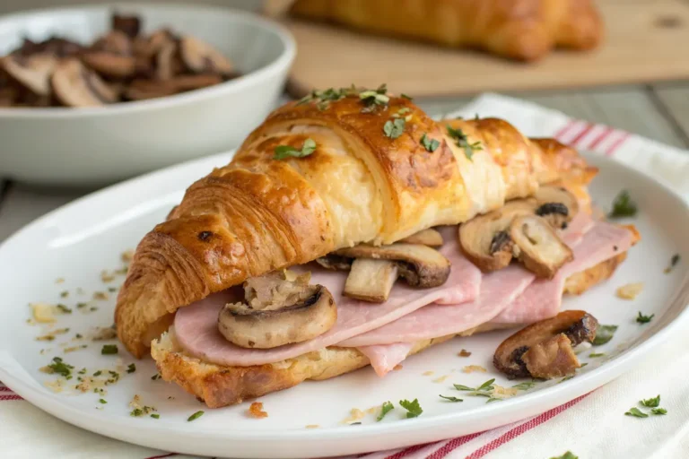 Ham Mushroom Croissant Bake