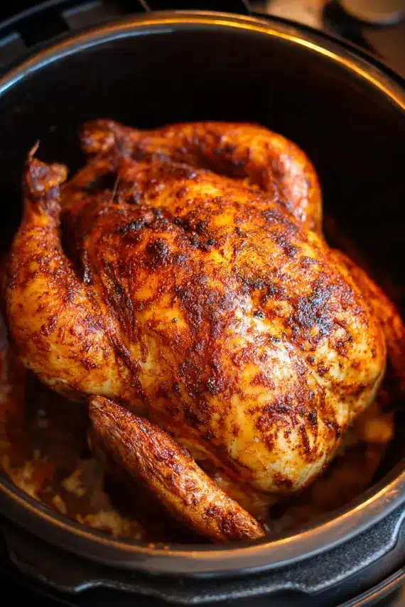 BBQ Instant Pot Whole Chicken served with sides