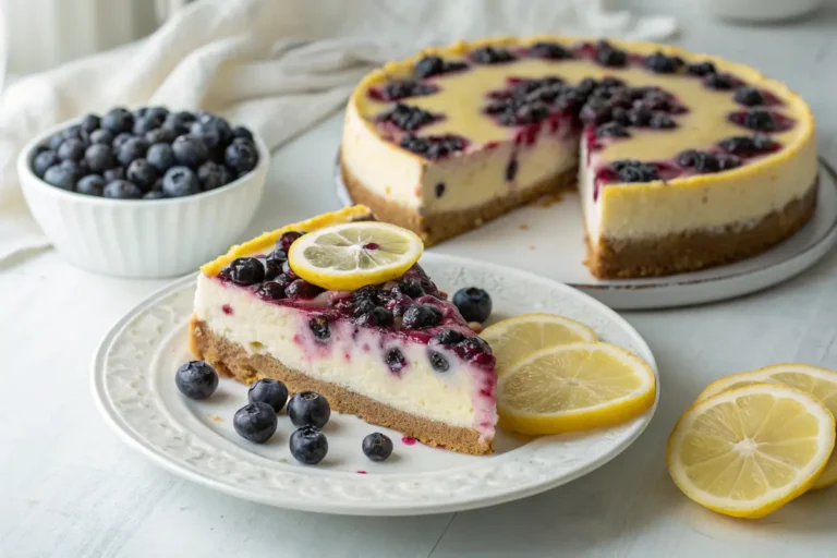 Lemon Blueberry Ricotta Cheesecake