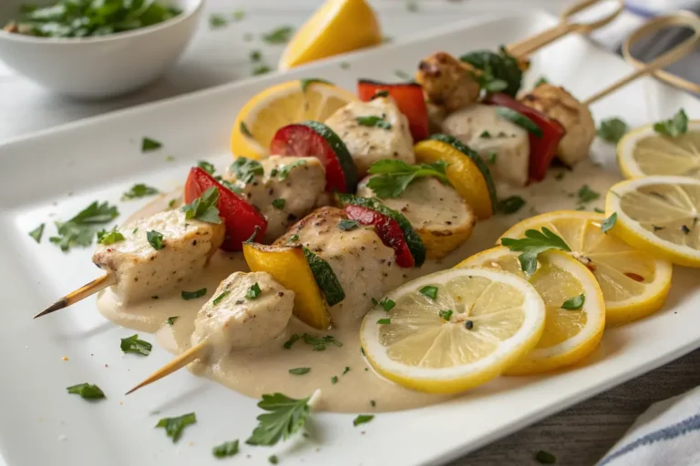 Lemon Tahini Chicken Kebabs