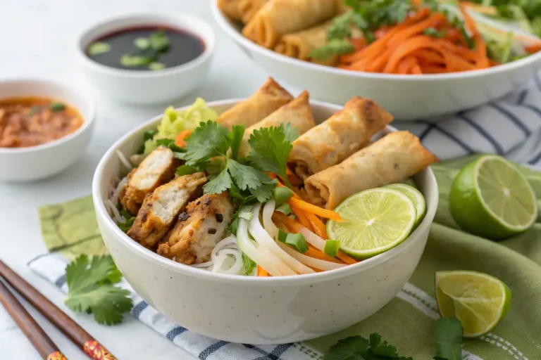 Lemongrass Chicken Spring Roll Bowls