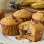 nutella stuffed peanut butter banana muffins
