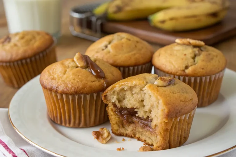 nutella stuffed peanut butter banana muffins